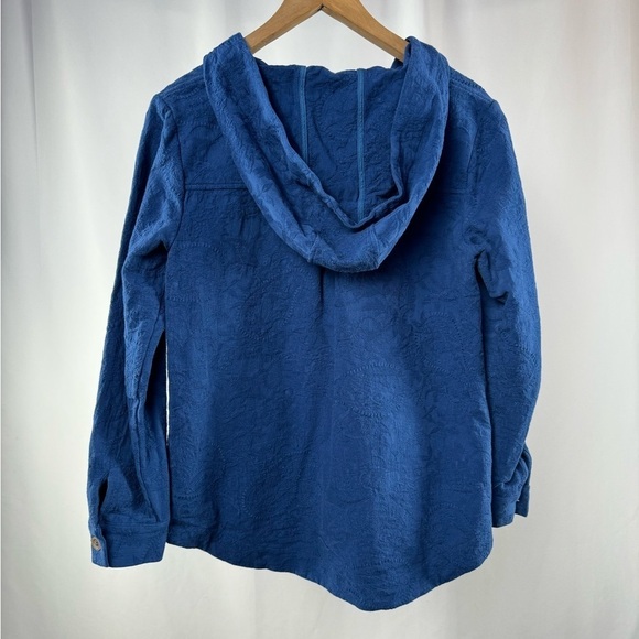 Soft Surroundings Forsythia‎ Paisley Jacquard Hooded Top in Blue Size Small - Picture 7 of 9